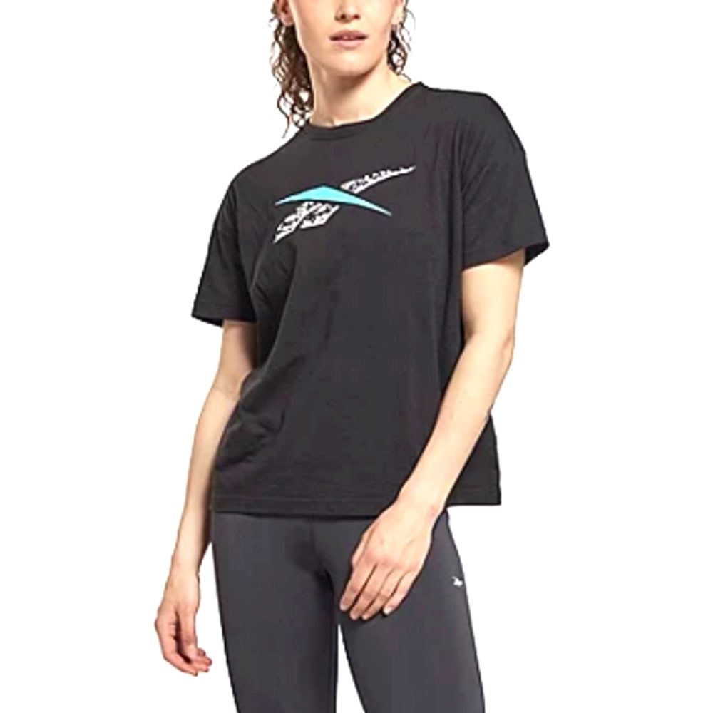 Womens Crew Neck Short Sleeve T-Shirt 2XL Black 🆕 Reebok